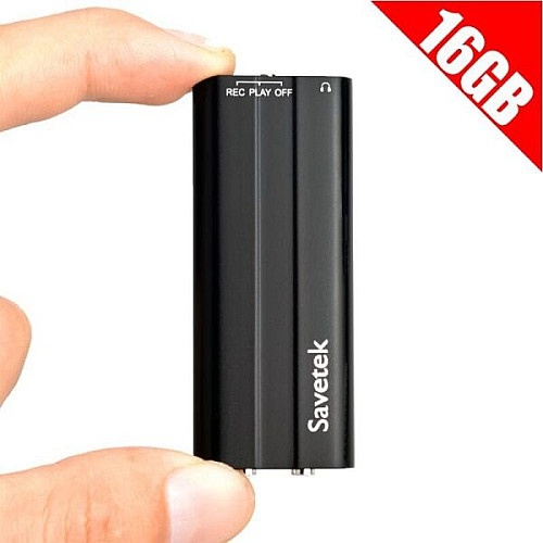 Міні диктофон Savetek 600 16 ГБ Чорний (100543)