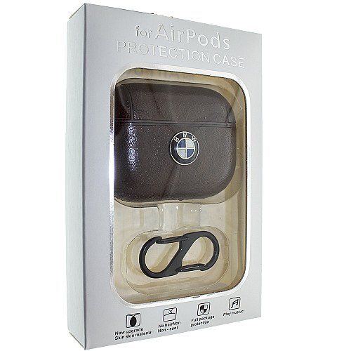 Кожаный чехол Aare BMW для наушников AirPods Pro Тёмно-Коричневый (00007757)