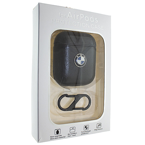 Кожаный чехол Aare BMW для наушников AirPods/AirPods 2 Бордовый (00007695)
