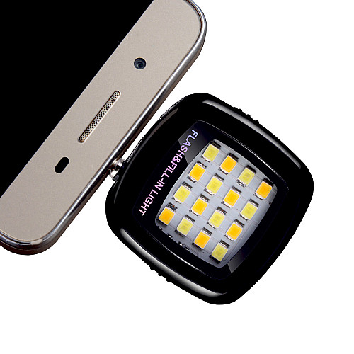 Селфи вспышка Lesko 16LED 3.5 мм Black (3968-11324)