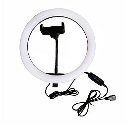 Светодиодная кольцевая лампа Ring Fill Light LC666 с держателем для телефона 26 см (300600)