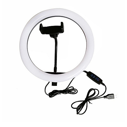 Светодиодная кольцевая лампа Ring Fill Light LC666 с держателем для телефона 26 см (300600)
