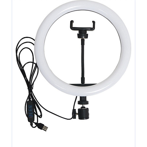 Светодиодная кольцевая лампа Ring Fill Light LC666 с держателем для телефона 26 см (300600)
