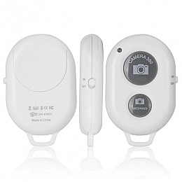 Універсальний Bluetooth пульт дистанційного керування камерою телефону для селфі палиці білий