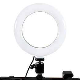 Кільцева лампа настільна GINZSH KH-20 2 в 1 16 см з двома тримачами