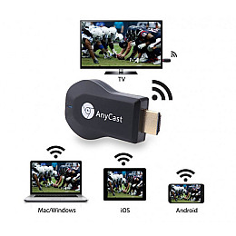 Медіаплеєр ресивер для проекторів та ТВ AnyCast M9 Plus TV Stick із вбудованим Wi-Fi модулем