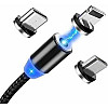 Кабель магнитный 3 в 1 Quick Charge micro USB, Type C, Lightining 4994