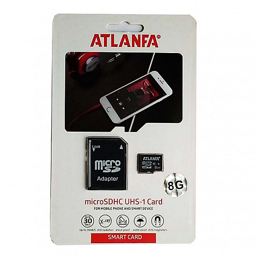 Карта памяти Atlanfa UHS-1 microSDHC 8 GB