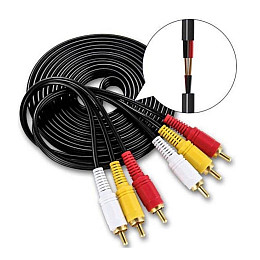 Шнур UKC 3R-3R 6015 аудіо-відео для одночасної передачі аналогового відео та аудіосигналу 1.2m Good