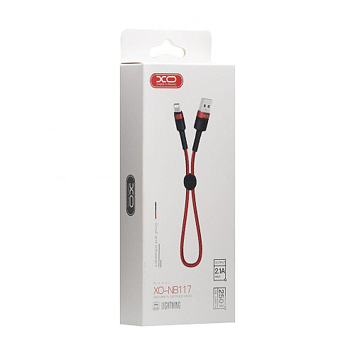 Кабель USB XO NB117 USB - Lightning Красно-Черный