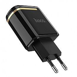 Сетевой адаптер Hoco C39A 2USB с дисплеем Black