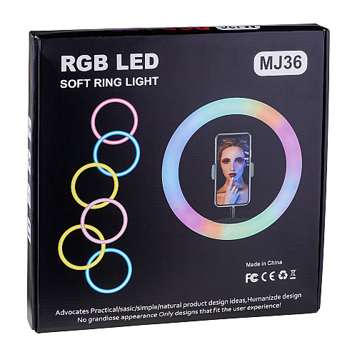 Кольцевая лампа RGB MJ36 36cm Черный