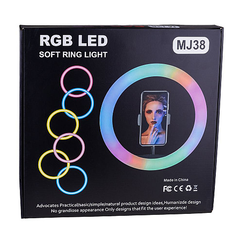 Кольцевая лампа RGB MJ38 38cm Черный