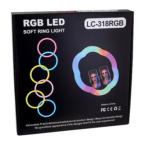 Кольцевая лампа RGB LC-318 (Flower Type) 36 cm Черный