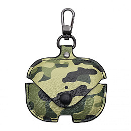 Футляр для наушников Airpods Pro Camouflage Leather Зеленый