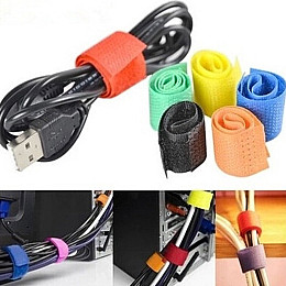 Набір з 6-ти браслетів з застібкою-липучкою для зв'язування проводів Hook Loop BW130 Різнокольоровий