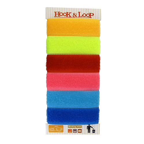 Набор из 6ти браслетов с застежкойлипучкой для связывания проводов Hook Loop BW130 Разноцветный