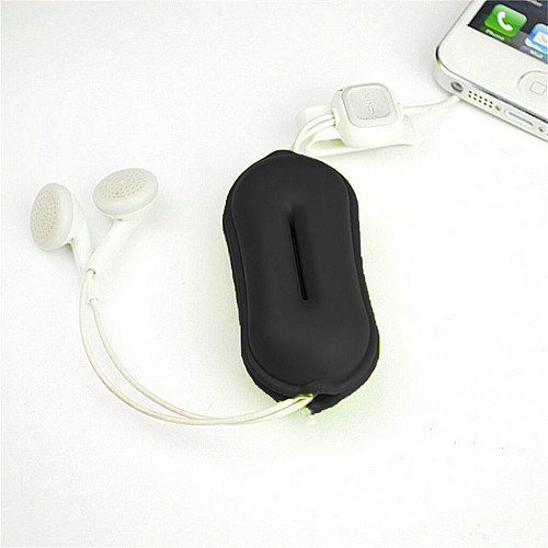 Силиконовый кейс для проводов наушников Little Bean CC917 Черный