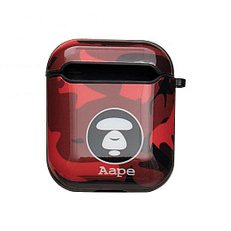 Футляр для Наушников Airpods Glossy Brand Aape red