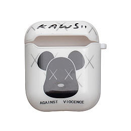 Футляр для Наушников Airpods Glossy Brand Kaws white