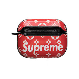 Футляр для наушников Airpods Pro Glossy Brand Supreme red