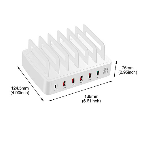 Мультизарядна док-станція з органайзером Digital Lion MCS-866T, 40W, на 6 USB портів