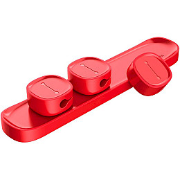 Магнитный органайзер держатель для проводов Baseus Peas Cable Clip ACWDJ-09 Красный