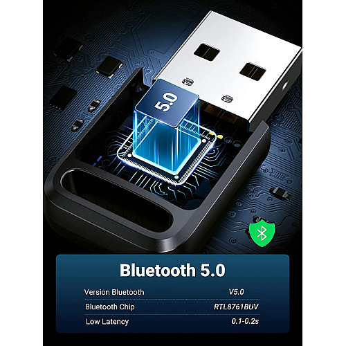 Bluetooth-адаптер Ugreen USB Bluetooth 5.0 Черный (80890)