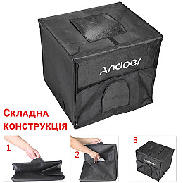 Переносной фотобокс с LED подсветкой Andoer LB-01 55 см Черный