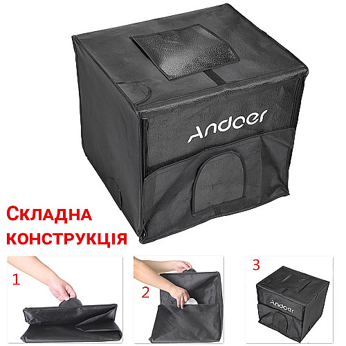 Переносной фотобокс с LED подсветкой Andoer LB-01 35 см Black