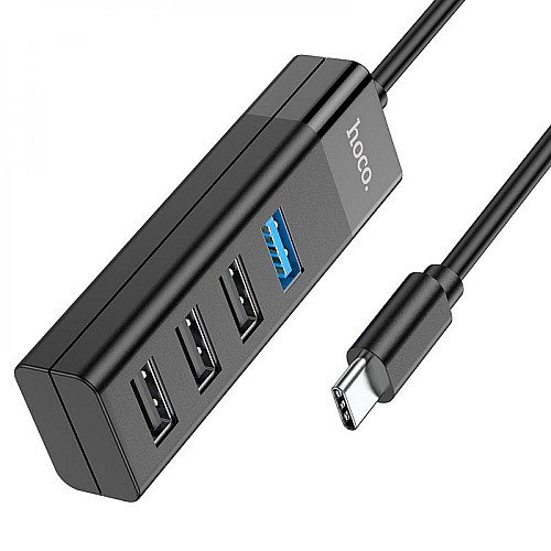 Хаб Hoco HB25 Easy mix 4-в-1 Type-C на USB3.0 гнездо USB2.0*3 OTG Type C