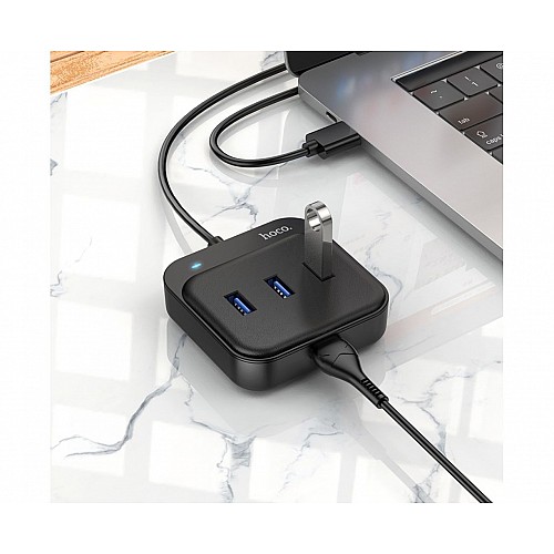 Мульти адаптер Hoco HB31 4 в 1 USB to 4 USB 3.0 F Hub converter to USB3.0*4 female 1.2 m