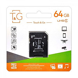 Карта пам'яті з адаптером Micro SDXC TG 64gb UHS-1 Class 10 Чорний