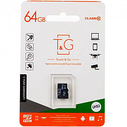 Карта пам'яті Micro SDXC T&G 64гб UHS-3 Клас 10 Чорний