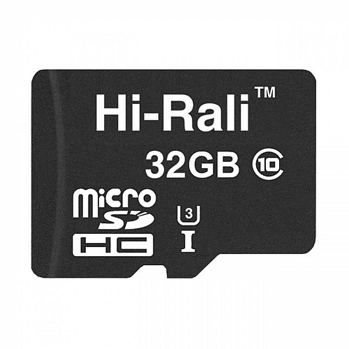 Карта пам'яті Hi-Rali Micro SDHC 32гб UHS-3 Клас 10 Чорний