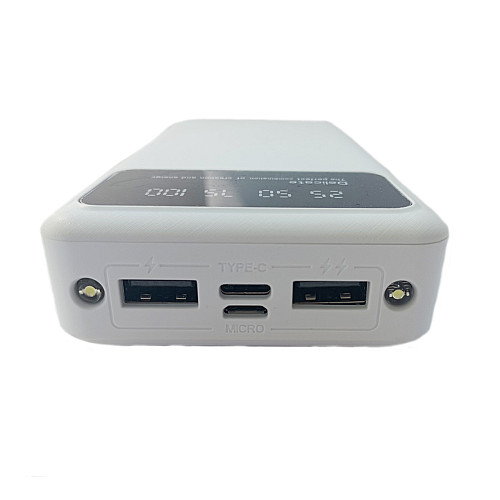 УМБ Power Bank 20000mAh повербанк с экраном и фонариком White (11226-hbr)