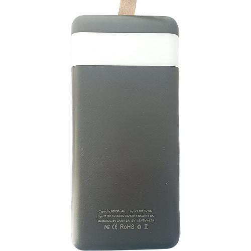 УМБ Power Bank Smart 60000mAh повербанк с экраном и фонариком Black (11233-hbr)