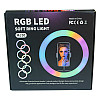 Кільцева RGB лампа LED MJ30 30см з тримачем для телефону 10 різнокольорових режимів для блогерів Чорний