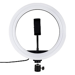 Цветная кольцевая RGB LED лампа MJ26 26см RJB Light 1 крепление,разъем USB Black