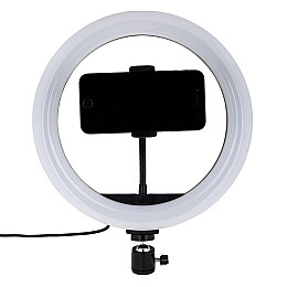 Кольорова кільцева RGB LED лампа MJ26 26см RJB Light 1 кріплення, роз'єм USB Чорна