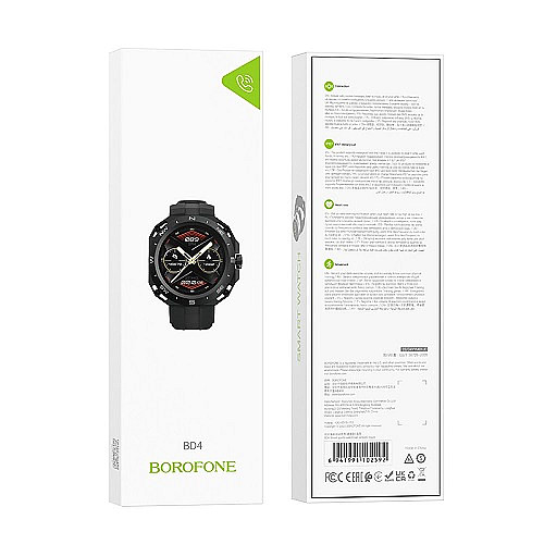 Смарт-часы Smart Watch Borofone BD4 Блютуз v5.0,емкостью 240mAh,IP67 /Android, iOS,диагональ 2.5D Black