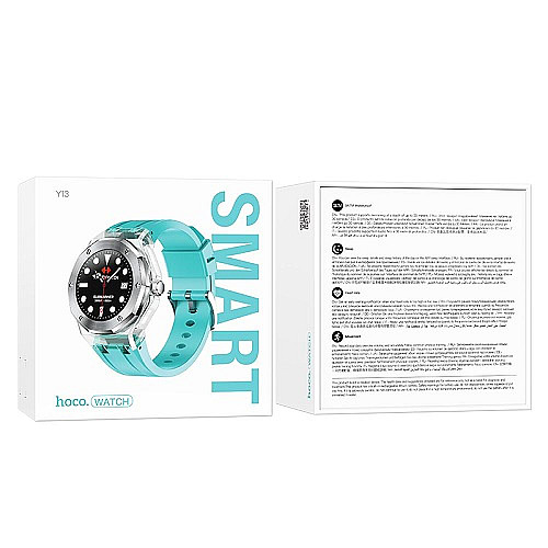 Смарт часы Smart Watch Hoco Y13 сенсорний экран Блютуз 5.0 магнитная зарядка емкостью 220mAh Blue