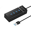Разветвитель USB HUB 3.0 на 4 порта 30 см Черный