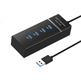 Разветвитель USB HUB 3.0 на 4 порта 30 см Черный