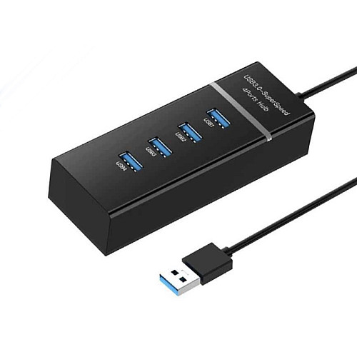 Разветвитель USB HUB 3.0 на 4 порта 30 см Черный