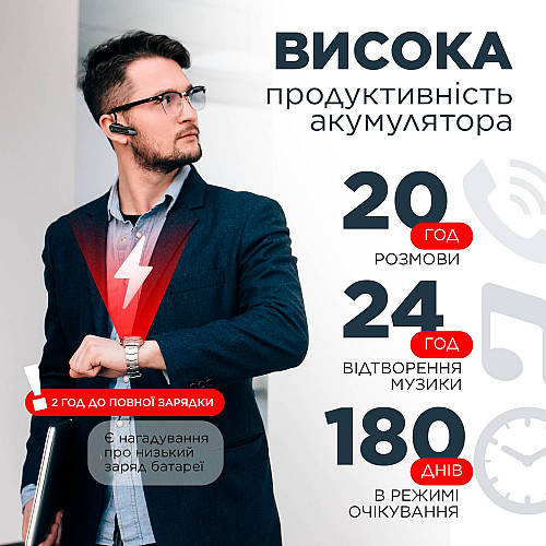 Bluetooth-гарнитура с шумоподавлением New Bee Черная (BNB-845)