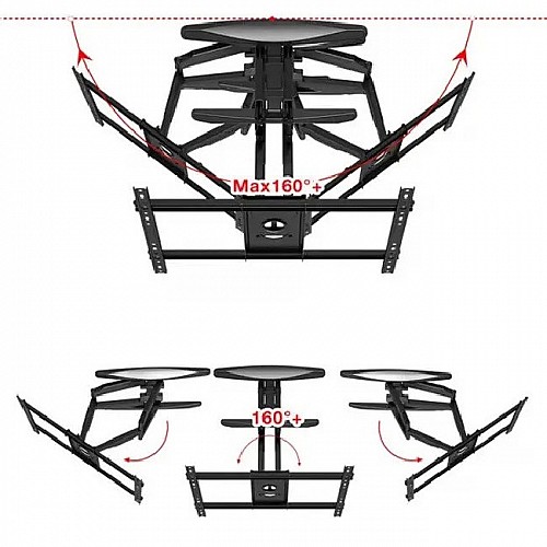 Кронштейн для телевизора 55-85 дюйма поворотный V-Star S65 Black