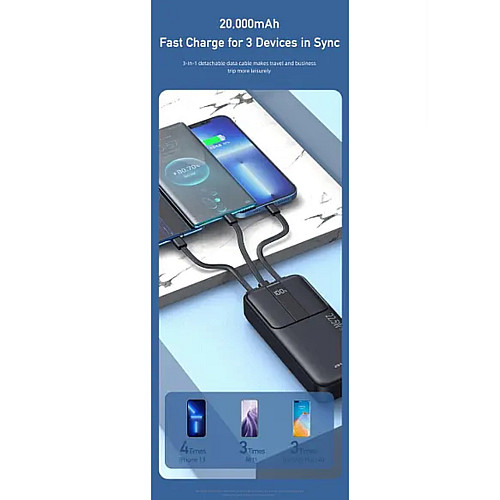 Портативная батарея AWEI P136K Power bank 20000 mAh Black