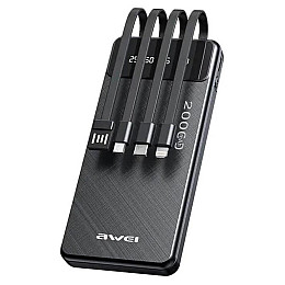 Портативная батарея Awei P132K Power bank 20000 mAh Black