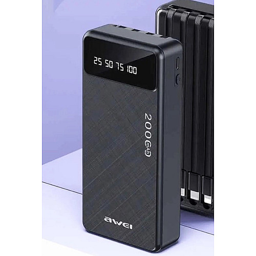 Портативна батарея Awei P132K Power bank 20000 mAh Black
